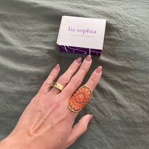Brand new never worn Lia Sophia persimmon ring